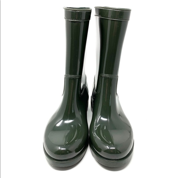 Aldo Hunter Green Rain Boots Gold Studded Size 7/8 - Picture 3 of 8